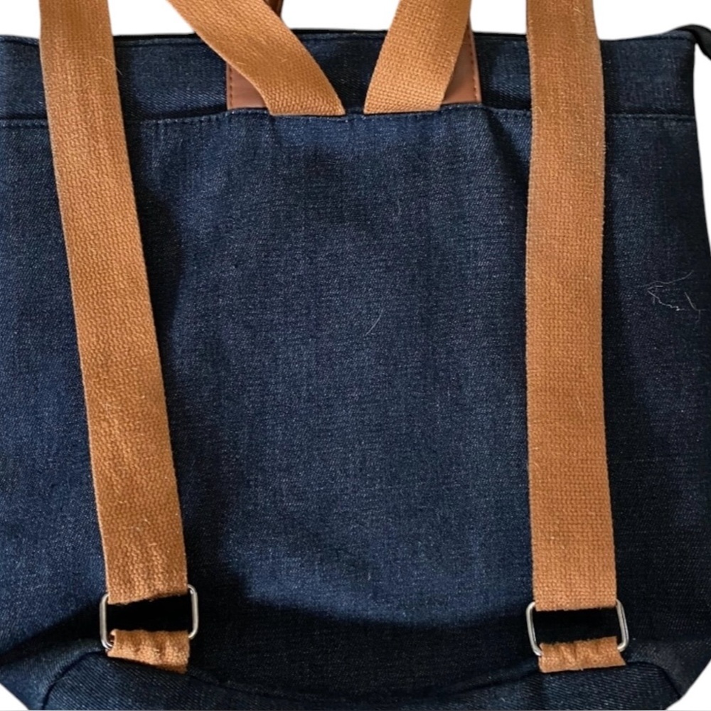 Guess dark wash denim backpack/bag tote - Picture 5 of 11